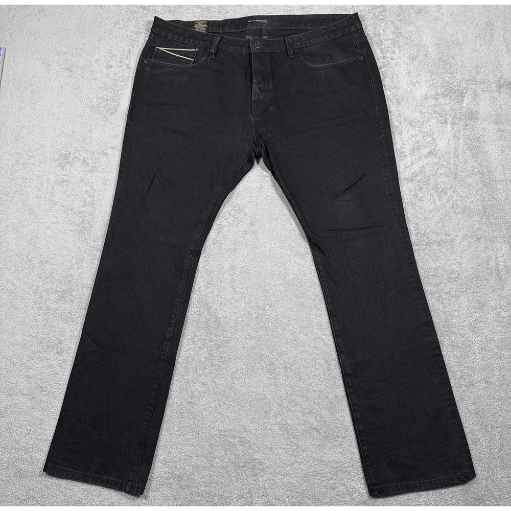 Cult Of Individuality Jeans Mens 40x33 Black Rebel Straight Selvedge Denim - Picture 2 of 16